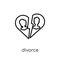 Divorce icon. Trendy modern flat linear vector Divorce icon on w