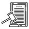 Divorce judge document icon, outline style