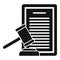 Divorce judge document icon, simple style