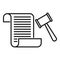 Divorce lawsuit icon, outline style