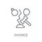 Divorce linear icon. Modern outline Divorce logo concept on whit