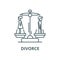 Divorce,man opposite woman line icon, vector. Divorce,man opposite woman outline sign, concept symbol, flat illustration