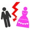 Divorce Persons Flat Icon