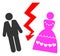 Divorce Persons Raster Icon Flat Illustration