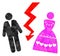 Divorce Persons Triangle Lowpoly Flat Icon