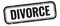 DIVORCE text on black grungy vintage stamp