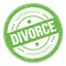 DIVORCE text on green round grungy stamp