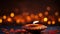 Diwali candles floating bokeh background lights