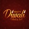 Diwali festival greeting card template. Vector Happy Diwali text with candle lights on red background.