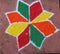 Diwali, The Hindu Festival of Lights. Rangoli decorate the home. very beautiful colorful wheel design Rangoli.