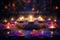 Diwali lights poster with glowing diyas and