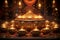 Diwali lights poster with glowing diyas and