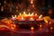 Diwali lights poster with glowing diyas and