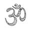 Diwali Om Sacred symbol. Ornate decorative vector elements. Hand