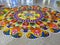 Diwali Rangoli decoration at Midvalley Mall. Rangoli is an art form from India in which patterns are created using colored rice