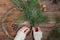 DIY christmas wreath. Christmas decor in eco style - materials for creating a wreath on the door. Instructions, step 2