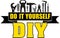 DIY do it yourself banner with silhouettes of workers tools: ham