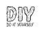 DIY do it yourself. Lettering abbreviation logo on white background Vector illustration.
