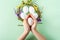 DIY and kid`s creativity. Step by step instruction: how to make easter wreath or nest from twigs. Step5 finished nest or wreath