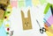 DIY and kids creativity. Step by step instructions: how to make an Easter bunny packaging from a craft bag. Step5. Easter handmade