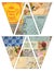 DIY Printable Vintage style banner bunting garland flags with collaged old magazines