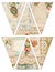 DIY Printable Vintage style banner bunting garland flags with collaged vintage victorian valentine`s