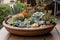 a diy succulent garden with a variety of different succulents