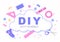 DIY Tools Do It Yourself Background Illustration For Home Renovation and Creative Projects. Using To Banner, Wallpaper or Landing