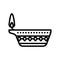 diya lamp hinduism line icon vector illustration