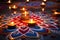 diyas lighting up ethnic kolam design