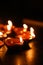 DiyaTraditional Divali indian festival,Happy Diwali, Diya lamps lit during diwali celebration