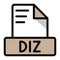 Diz file icon colorful style design. document format text file icons, Extension, type data, vector illustration