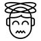 Dizziness head icon outline vector. Dizzy man