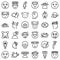 Dizziness icons set outline vector. Brain headache