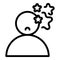 Dizziness stars icon outline vector. Dizzy head