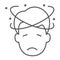 Dizziness thin line icon, stress and human, confused man sign, vector graphics, a linear pattern on a white background.