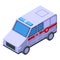 Dizzy ambulance car icon isometric vector. Sick health