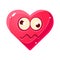 Dizzy Emoji, Pink Heart Emotional Facial Expression Isolated Icon With Love Symbol Emoticon Cartoon Character