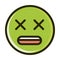 Dizzy face funny smiley emoticon expression line and fill icon