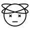 Dizzy face icon outline vector. Vertigo mood
