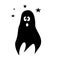 Dizzy ghost black silhouette cartoon