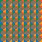 Dizzy hologram square geometric pattern orange blue green