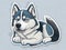 Dizzy Husky Frenzy: Annoyingly Cute Cartoon Sticker Set