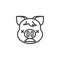 Dizzy Piggy Face Emoji line icon