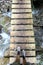 dizzying boardwalk for wading the river and the intrepid hiker walking