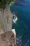 Dizzying view from the high cliffs down to sea