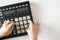 a dj audio producer fingers play the drum music on pads of drum machine