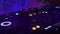 DJ control music console and colorful light in nightclub. DJ playing music on sound console at disco party. Disc jockey