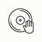 DJ disk jockey turntable icon. Vinyl record disco dance nightlife club. Party celebration birthday holidays event