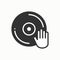 DJ disk jockey turntable icon. Vinyl record disco dance nightlife club. Party celebration birthday holidays event